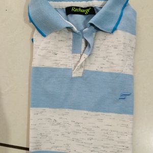 Sky And White Tishirt For Boys