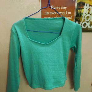 Mint Green Box Neck Top (New)