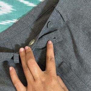 UCB Grey High Waist Formal Trousers