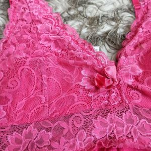 Pink Lace Detail Dress