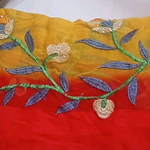 Saree With Good Fabric, Multi Colour, Thread Work