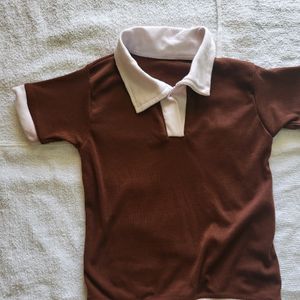 Korean Brown Crop Top