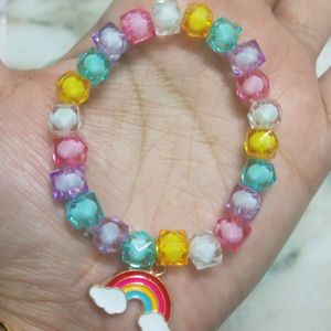 Rainbow Charm Multi Color Beads Bracelet
