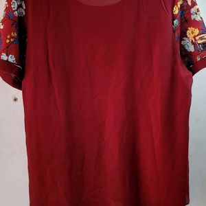 Marron Printed Top