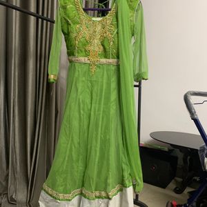 SHEEN GREEN CHURIDAR SET