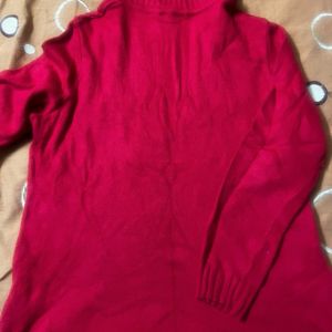 Very Soft High Neck Wool Top With Embroidery