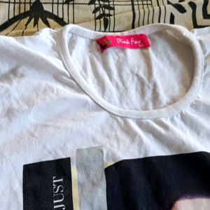 Women Printed T-shirt White.