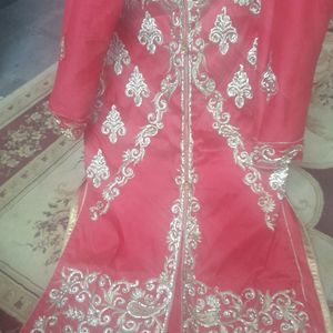 Beautiful Pink And Golden Colour Suit Set