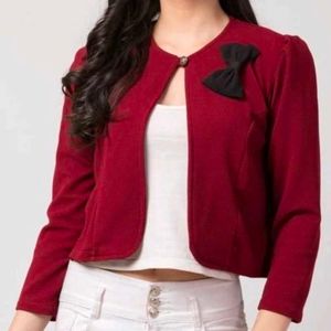 Women Jacket Style Full Sleeve Maroon Shrug 🍁