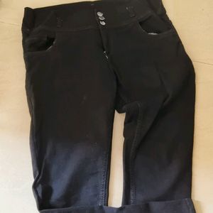 Women Denim Black Pant