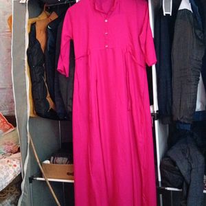 Long Rose Pink Dress For Women