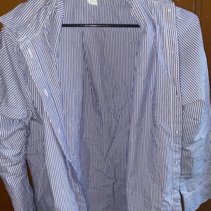 H&M Blue Striped Summer Oversized Shirt