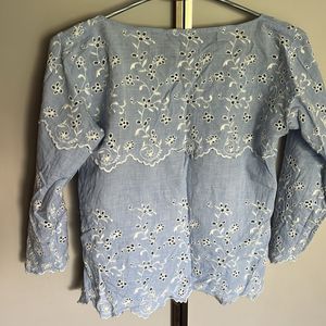 Blue Cutwork Top