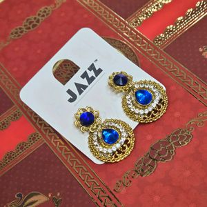 Gold Plated Blue Stone Earrings 🤩⭐️