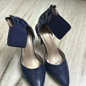 Navy Blue Ankle Strap Heels