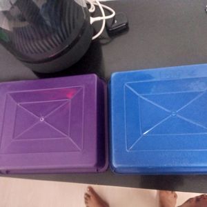 2 Plastic Container Box And 1 Spoon Rack