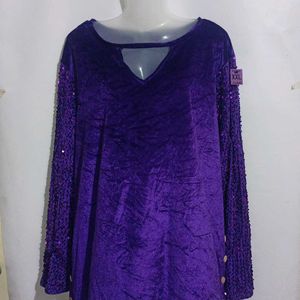 PLUS SIZE PURPLE VELVET TOP