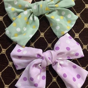 PACK OF 4 BIG SIZE POLKA DOT BOWS