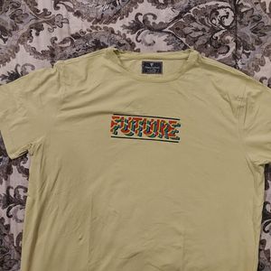 Lime Green Printed Tshirt For Men