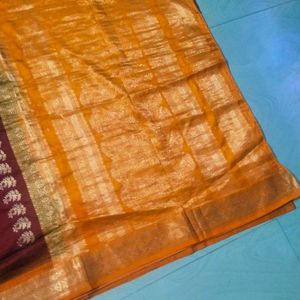 Maroon Colour Pure Gadwal Saree