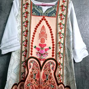 White Multi Colour Kurta