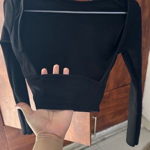 Black Backless Top