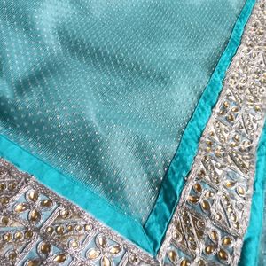 Beautiful Blue Net Saree