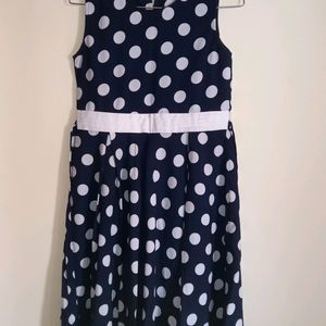 Polka Dots Flared Frock With Coat