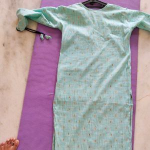 Blue Kurta Pant Set With Dupatta