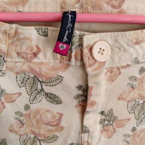 Floral Beige Trouser - 32