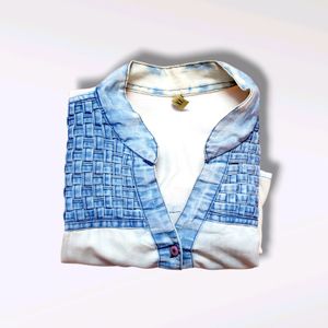 Denim Shirt For Women/Men - (Size S/M)