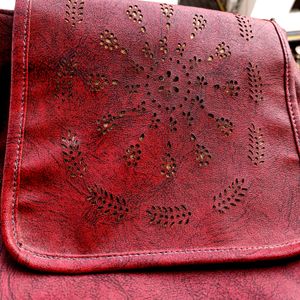 Price Drop!!Maroon Messenger Bag For Ladies.