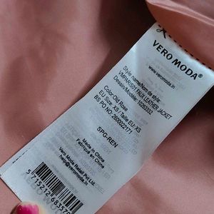 Vero Moda Women Pink Faux Leather Jacket