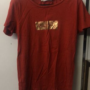 Mango Slim Fit Maroon Tshirt