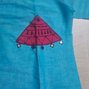 Sky Blu Cotton Kurti