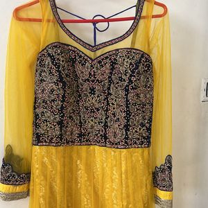 Yellow Anarkali Dress Ethnic