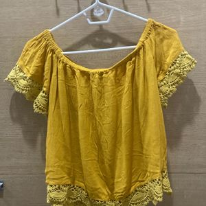 Yellow Offshoulder Top