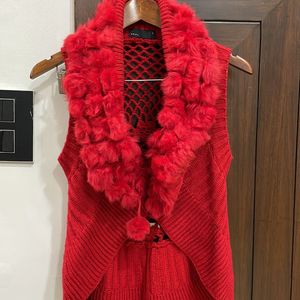 Fancy Red Winter Shrug