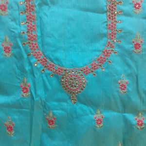 Pista Green Pink Bridal Lehenga Semi Stitched