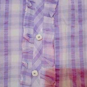 Cute Lavender Check Print Fit & Flare Dress💜