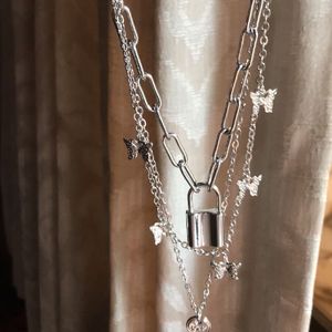 3 Layered Silver Chains