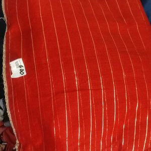 New With Tag Red Saree