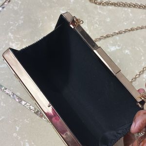 PARTY WEAR GOLDEN CLUTCH WITH SLING