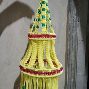 Macrame Jhumar Yellow Colour All