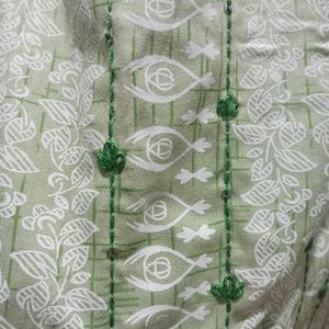 Embroidery Staight Cotton Kurti