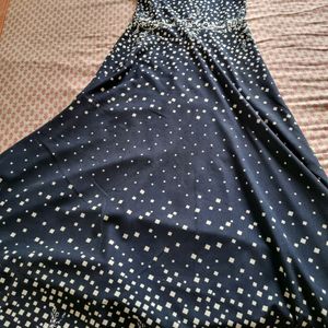 Long Navy Blue Stretchable Gown