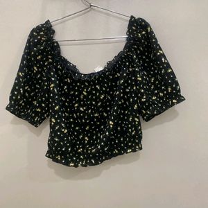 H&M Cropped Puff Sleeve