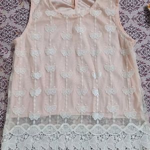 Baby Pink Sleeveless Top