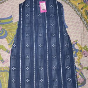 Blue Noddle Strip Kurti