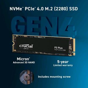 Crucial Brand New Seal Box Packed P3 Plus 1TB PCIe 4.0 3D NAND NVMe M.2 SSD